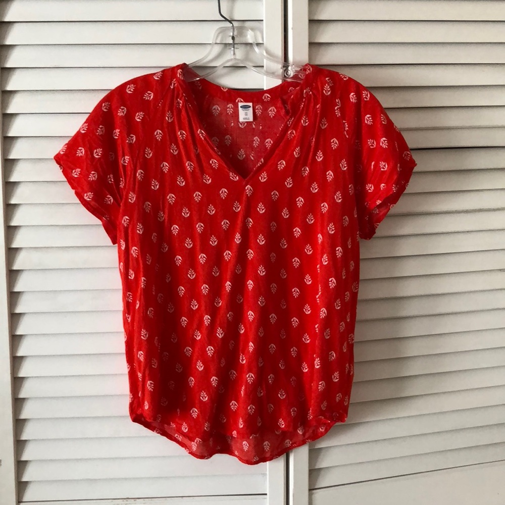 Bright red old navy blouse